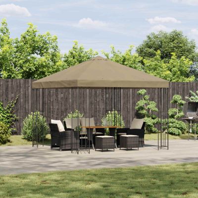 vidaXL Altánok 3 x 3 m Béžová Polyester a oceľ 190 gsm
