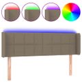 vidaXL Čelo postele s LED sivohnedé 147x16x78/88 cm látka