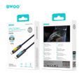 BWOO 240W Type C na Type C dátový preplétaný kábel s RGB osvetlením Čierny X325C-C