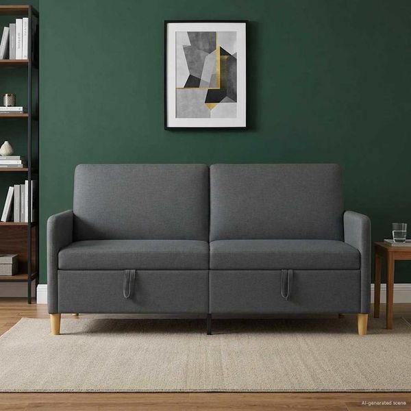 vidaXL Sofa s úložným priestorom Tmavosivá 172 x 78 x 87 cm Polyester