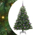 vidaXL Umelý vianočný stromček s 150 LED-i Zelená 150 cm PE a PVC