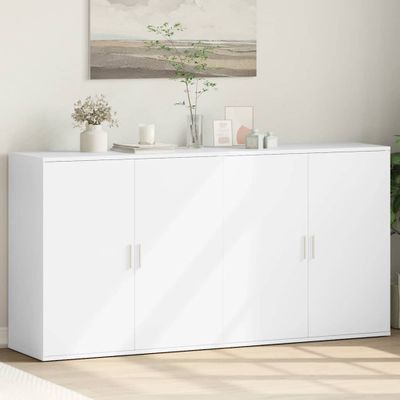vidaXL Komody 2 ks biele 79x38x80 cm kompozitné drevo