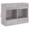 vidaXL TV nástenná skrinka s LED svetlami sivá sonoma 78,5x30x60,5 cm