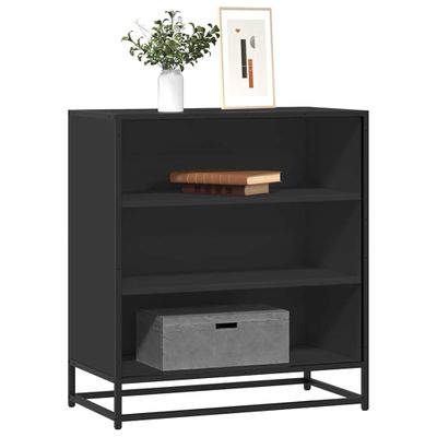 vidaXL Komoda čierna 68x35x76 cm kompozitné drevo a kov