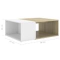 vidaXL Konferenčný stolík biely a dub sonoma 90x67x33 cm drevotrieska