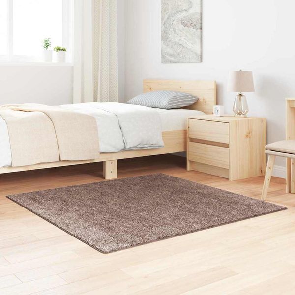 vidaXL Protišmykový Shaggy Koberec Hnedá 120 x 120 cm PP