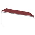 vidaXL Ručne zaťahovacia markíza s LED vínová 400x350 cm