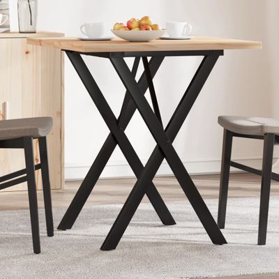 vidaXL Jedálenský stolík v tvare X 70x70x75,5 cm borovica a oceľ