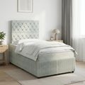vidaXL Posteľ boxspring s matracom Svetlosivá 120 x 190 cm Zamat