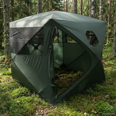 vidaXL Poľovnícky stan so strechou Armádna zelená 143 x 143 x 165 cm