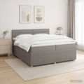 vidaXL Posteľ boxspring s matracom Sivohnedá 200 x 200 cm Látka