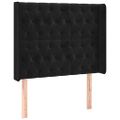 vidaXL Čelo postele so záhybmi čierne 103 x 16 x 118/128 cm zamat