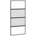 vidaXL Posuvné dvere s kovaním čierne 102,5x205 cm tvrdené sklo