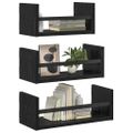 vidaXL Sada nástenných políc 3 ks Čierny dub 40x16x14cm