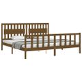 vidaXL Posteľný rám s čelom medovo-hnedý 200x200 cm masívne drevo