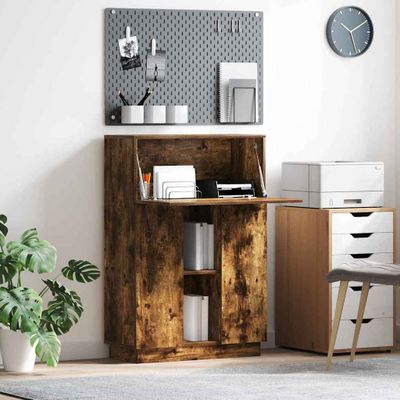 vidaXL Stôl Dymová dub 71.5 x 31.5 x 106.5 cm Kompozitné drevo