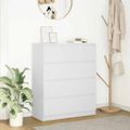 vidaXL Komoda biela 80x35x99 cm spracované drevo