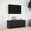 vidaXL TV stolík s LED čierny 97x34x40 cm kompozitné drevo