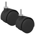 vidaXL Kolieska 2 ks Čierna 40,1 x 37,8 mm PP a železo