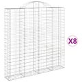 vidaXL Oblúkový gabionový kôš 8 ks 200x30x200/220cm pozinkované železo