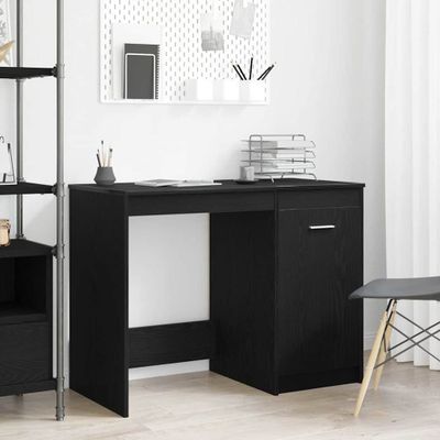 vidaXL Stôl s úložiskom Čierny dub 100 x 50 x 76 cm Kompozitné drevo