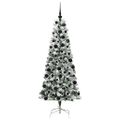 vidaXL Umelý Sklápací Vianočný Stromček 300 LED Zelená a biela 180 cm