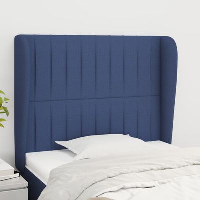 vidaXL Čelo postele so záhybmi modré 83x23x118/128 cm látka