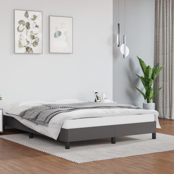 vidaXL Posteľný rám sivý 140x190 cm umelá koža