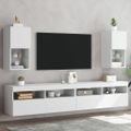 vidaXL TV skrinky s LED svetlami 2 ks biele 30,5x30x60 cm