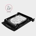 AXAGON RHD-P25, hliníkový rámeček pre 2x 2.5" HDD/SSD do 3.5" pozície alebo PCI záslepky Rámeček, interný, kovový, pre 2x 2,5" disk, do 3,5" alebo PCI pozície, možnosť inštalácie 80mm ventilátora, čierny