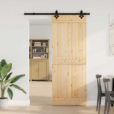 vidaXL Posuvné dvere NARVIK Prírodná a čierna 80 x 210 cm (152,5 cm)