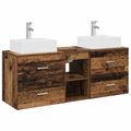 vidaXL Set kabinetov do kúpeľne 3 ks Staré drevo 49,5 x 41 x 62,5 cm