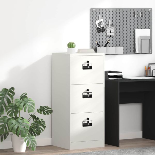 vidaXL Skriňa na dokumenty so zásuvkou Biela 45,5 x 42 x 106,5 cm