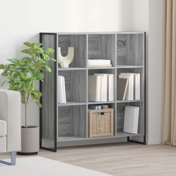 vidaXL Knižnica Sivý Sonoma 99.5 x 30 x 108.5 cm Kompozitné drevo