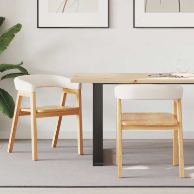 vidaXL Jedálenské stoličky 2 pcs Prírodná 54 x 57 x 73 cm