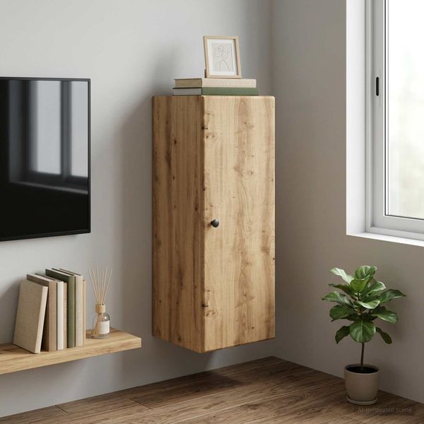 vidaXL Nástenná skrinka 33 x 34,5 x 90 cm Kompozitné drevo Dub artisan