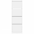 vidaXL Botník so 4 výklopnými zásuvkami biely 60x34x187,5 cm