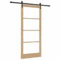 vidaXL Posuvné dvere 93 x 211 cm Masívne borovicové drevo a sklo