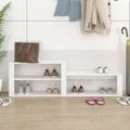 vidaXL Botník lesklý biely 150x35x45 cm spracované drevo