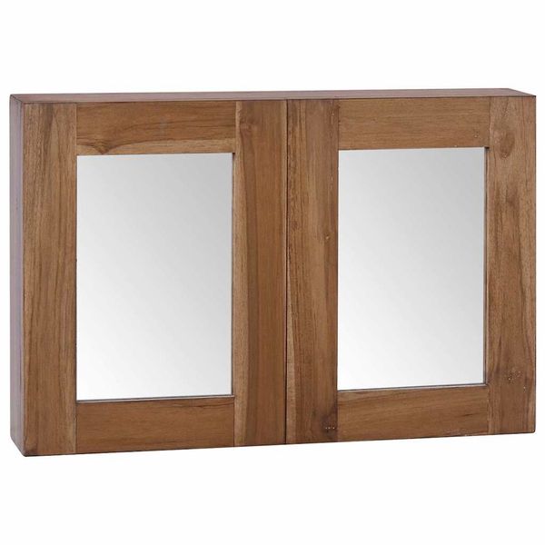 vidaXL Skrinka so zrkadlom 60x10x40 cm, tíkový masív