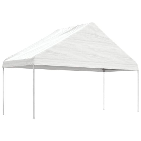 vidaXL Altánok so strechou, biely 5,88x2,23x3,75 m, polyetylén