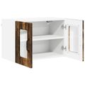 vidaXL Nástenný sklenený kabinet PORTO Dymová dub 60 x 31 x 40 cm