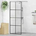 vidaXL Sprchová zástena z priehľadného ESG skla 80x195 cm čierna