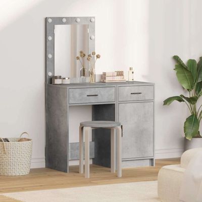 vidaXL Toaletný stolík 2 pcs Sivá 50 x 41 x 135 cm Kompozitné drevo