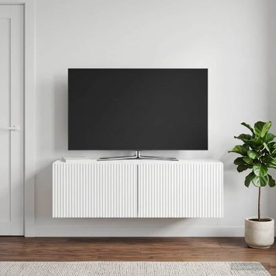 vidaXL Nástenná TV skrinka 98 x 31 x 30 cm Biela s vysokým leskom