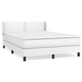 vidaXL Boxspring posteľ s matracom biely 140x190 cm umelá koža