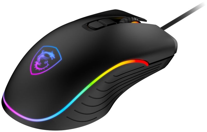 MSI herná myš FORGE GM300/ drôtová/ 7.200 dpi/ RGB podsvietenie/ 7 tlačidiel/ USB Myš, herná, drôtová, optická, 7200DPI, 7 tlačidiel, RGB podsvietenie, USB, čierna