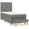 vidaXL Posteľný rám boxsping s matracom tmavosivý 80x200 cm látka