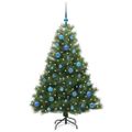 vidaXL Umelý vianočný stromček s 150 LED-i Zelená 150 cm PE a PVC