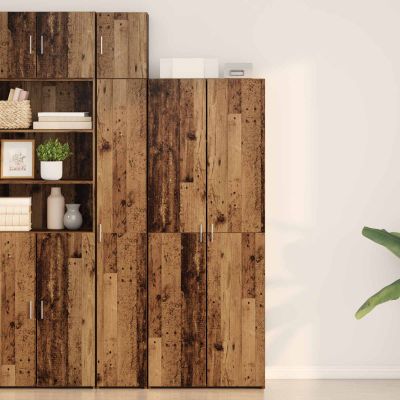 vidaXL Highboard 2 pcs Staré drevo 70 x 42,5 x 185 cm